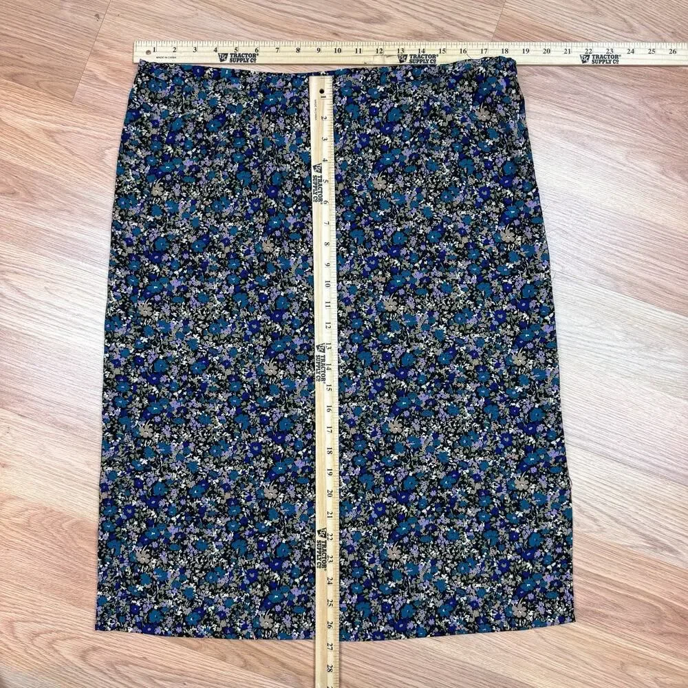 Womens Skirt Norton Mcnaughton Vintage Floral Medium 90s Blue Purple Cottagecore